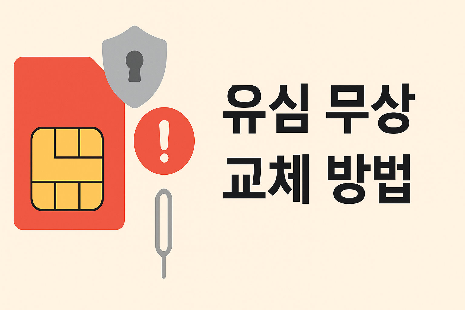 해킹사고로 인한 SKT 유심 무상 교체 방법 안내 설명하는 썸네일 이미지