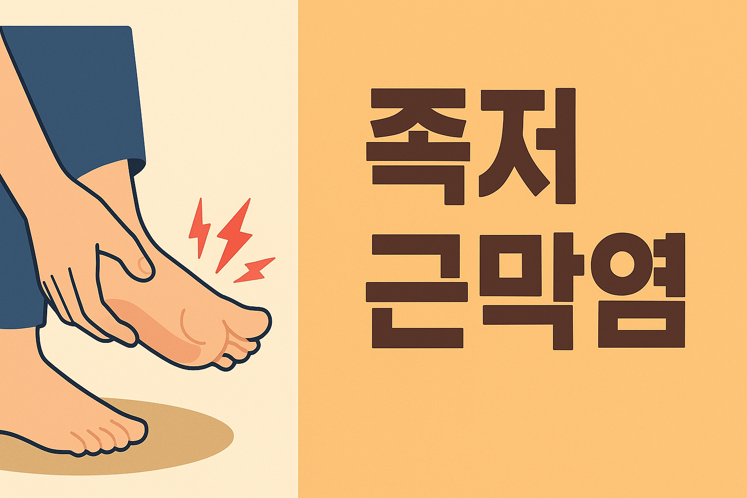 족저근막염 스트레칭 BEST 5, 통증 잡는 실전 루틴 공개 설명하는 썸네일 이미지
