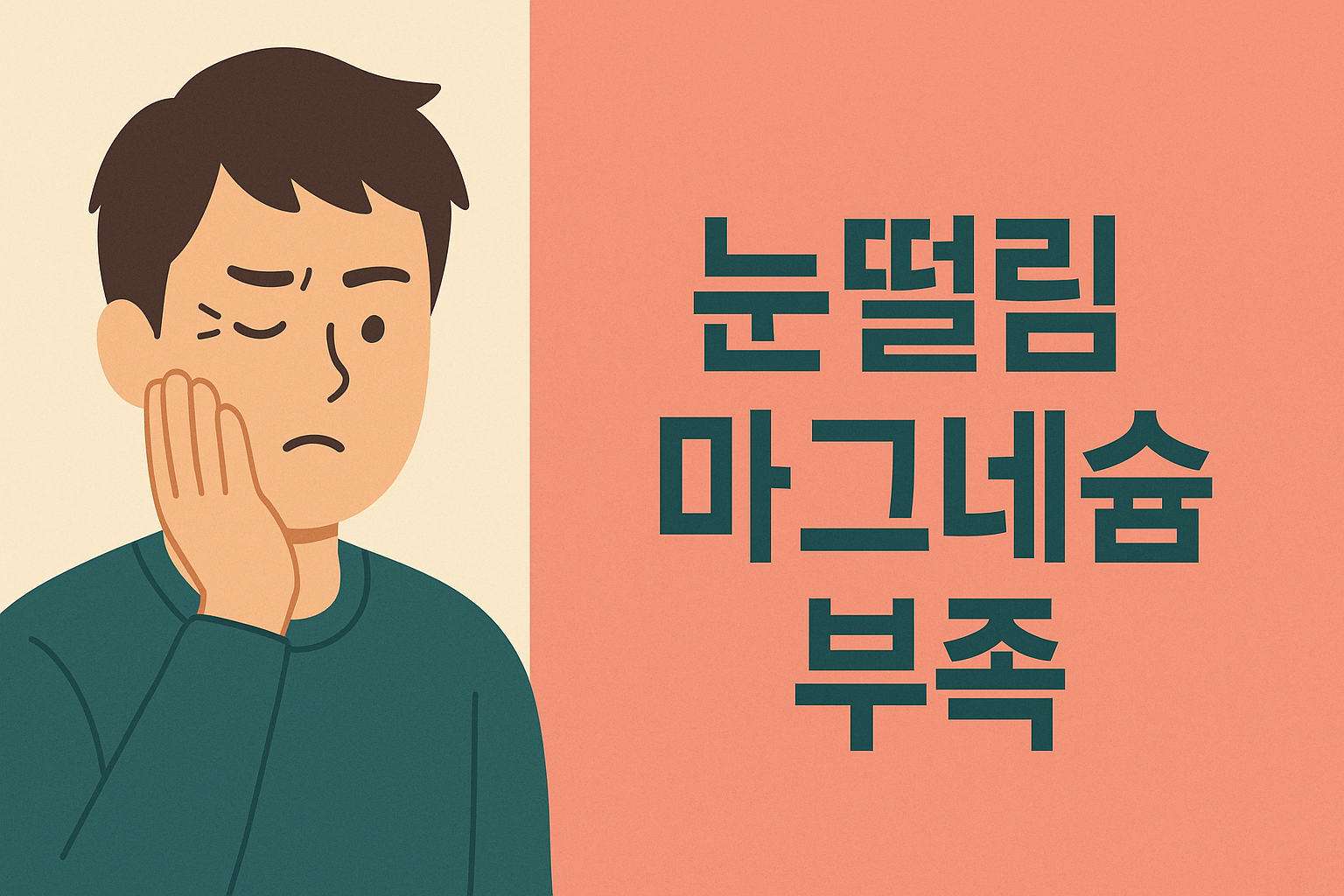 눈떨림 계속된다면? 마그네슘 부족일 수도! 설명하는 썸네일 이미지