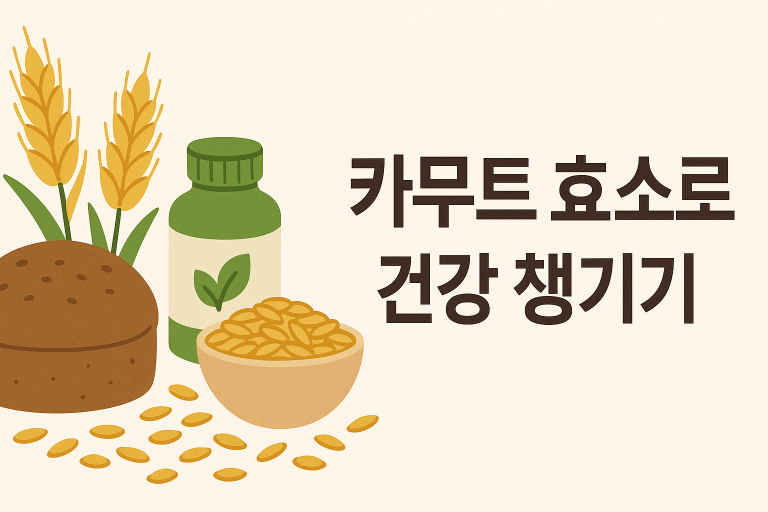 카무트 효소로 건강 챙기기, 부작용 없이 섭취하는 법 설명하는 썸네일 이미지