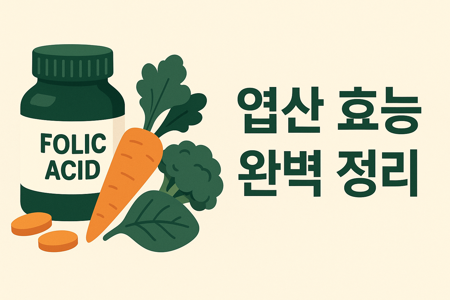 엽산 효능 완벽 정리! 건강을 지키는 필수 영양소 설명하는 썸네일 이미지