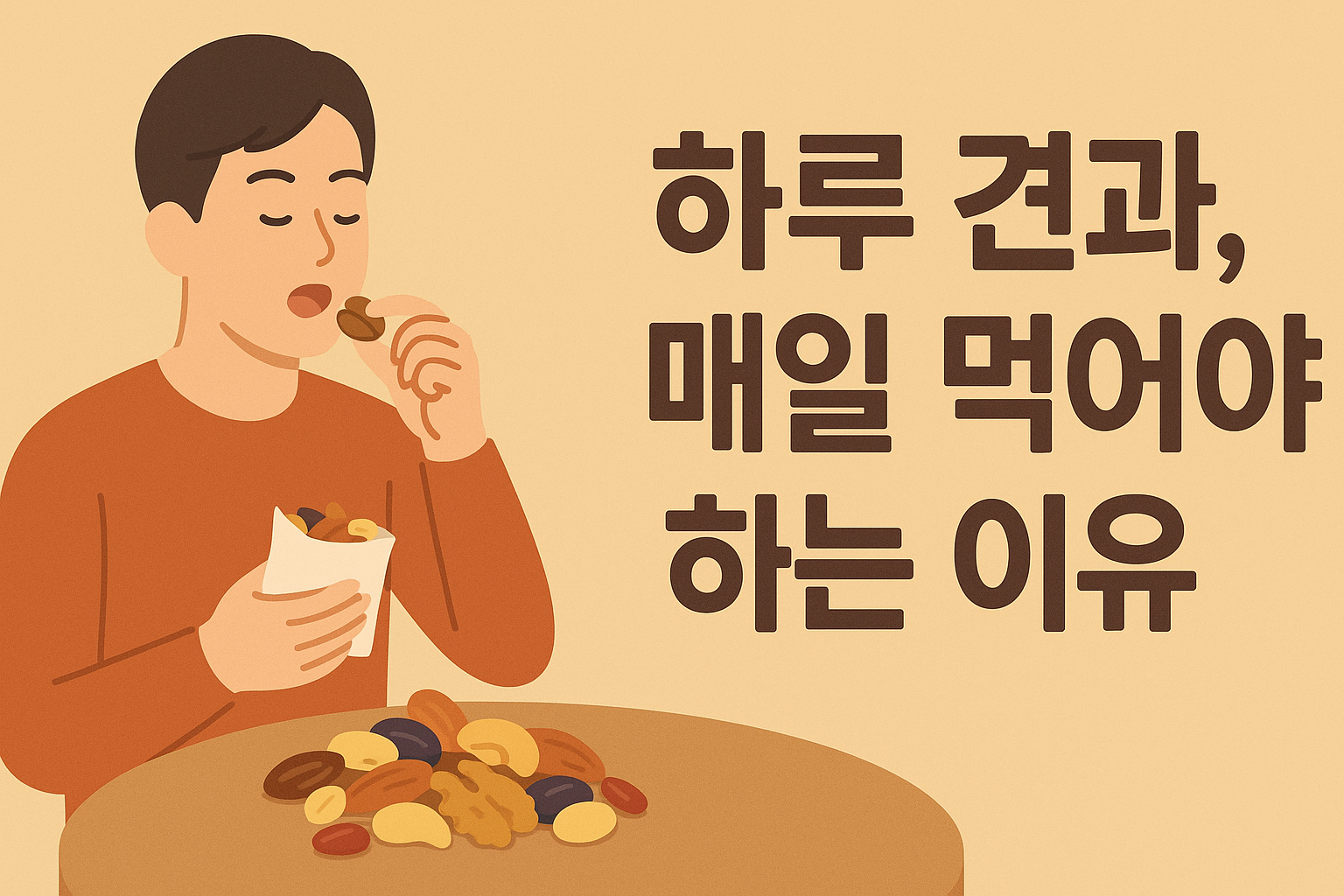 하루 견과, 매일 먹어야 하는 이유 설명하는 썸네일 이미지