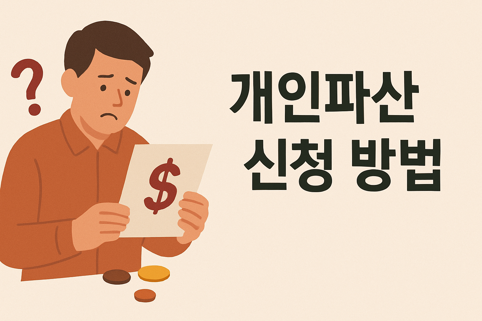 개인파산 신청 방법 총정리! 초보자 가이드 설명하는 썸네일 이미지