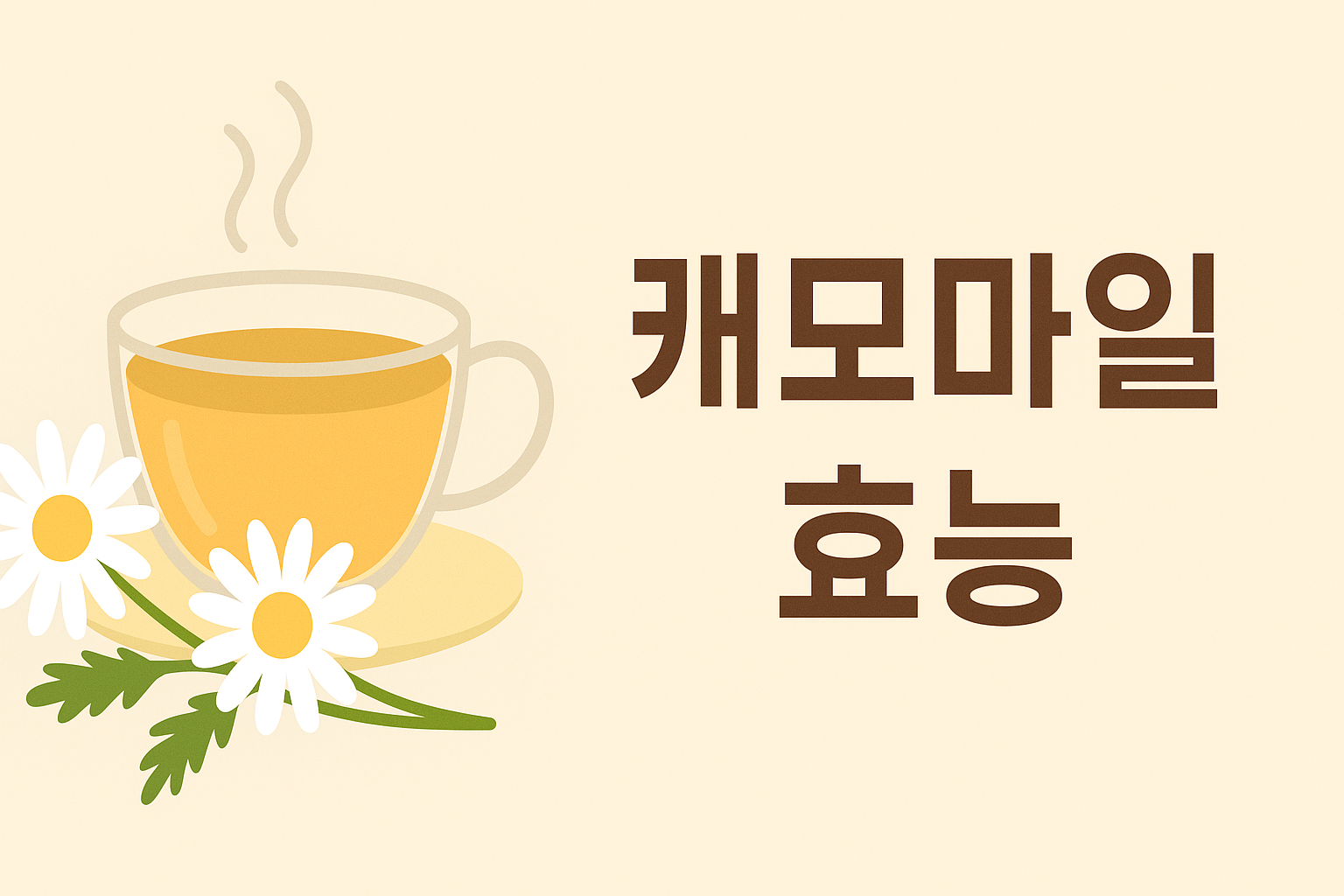 캐모마일 효능 총정리! 몸과 마음을 치유하는 허브의 비밀 설명하는 썸네일 이미지