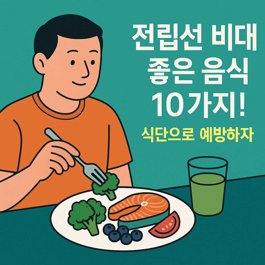 전립선 비대에 좋은 음식 10가지! 식단으로 예방하자 설명하는 썸네일 이미지