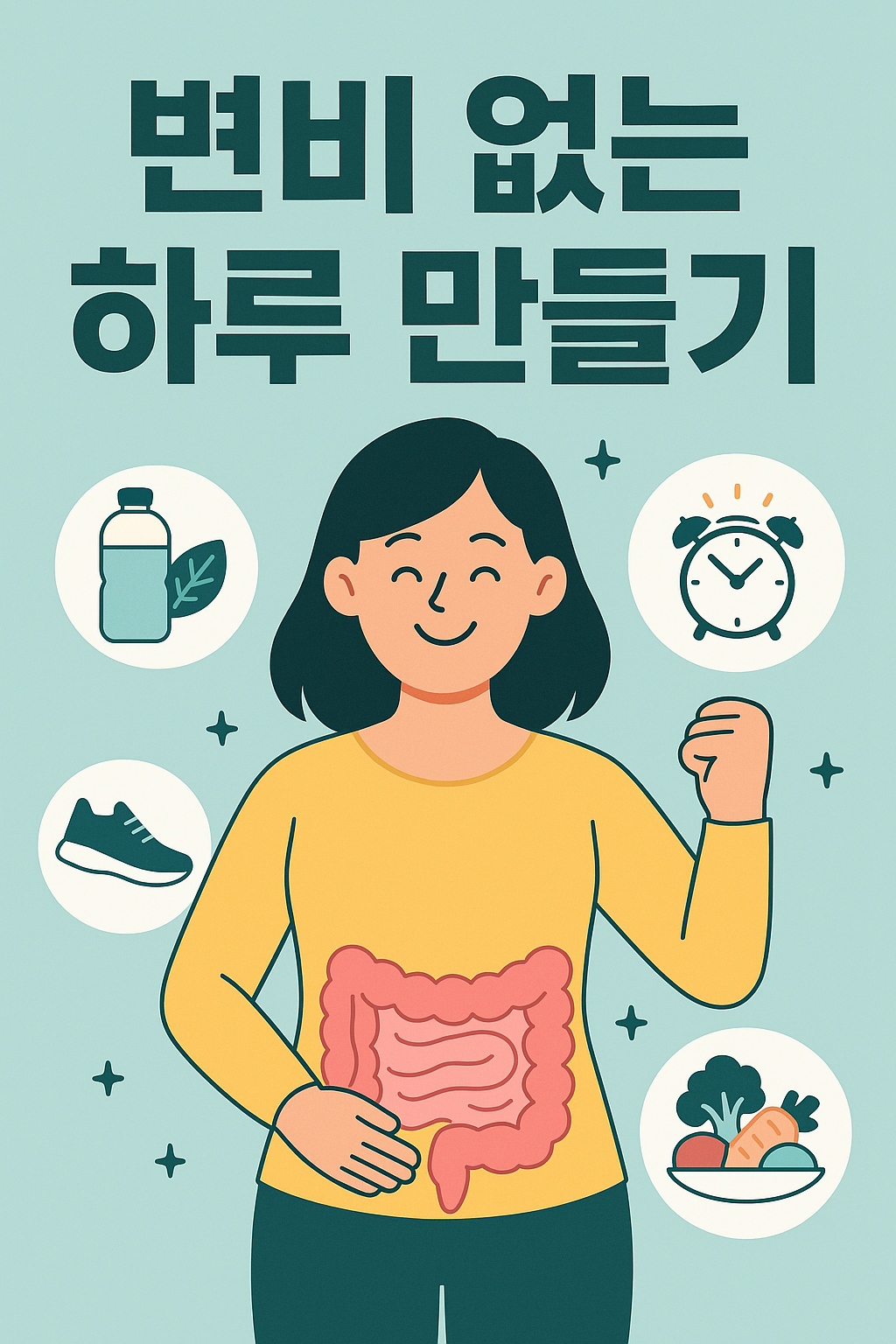 장 건강에 좋은 습관과 변비 없는 하루 만들기 설명하는 썸네일 이미지