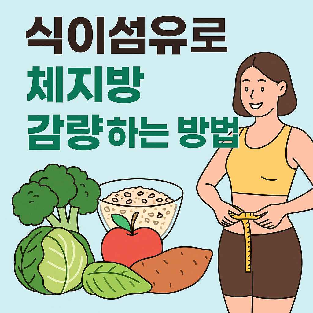 식이섬유로 체지방 감량하는 방법 설명하는 썸네일 이미지