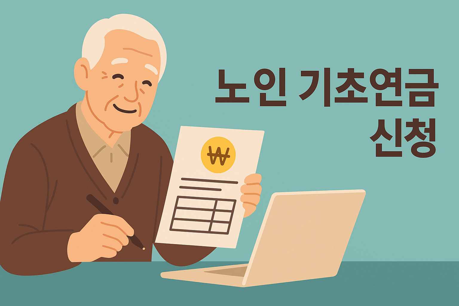 2025년 노인 기초연금 신청 방법 총정리 설명하는 썸네일 이미지