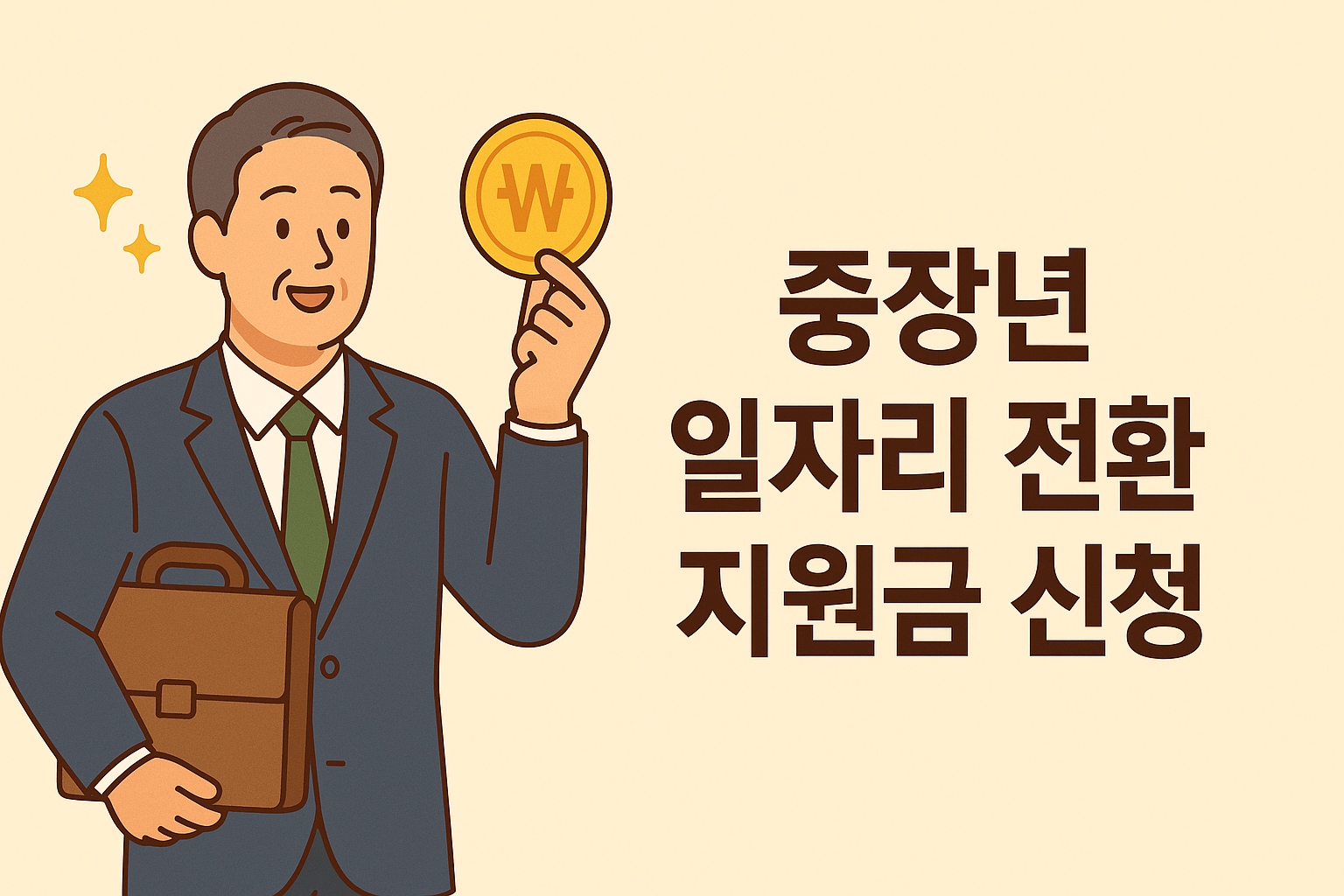 중장년 일자리 전환 지원금 신청 방법 총정리! 설명하는 썸네일 이미지