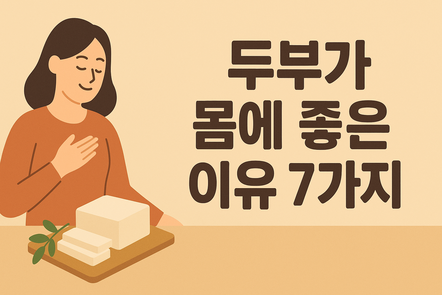 두부가 몸에 좋은 이유 7가지 설명하는 썸네일 이미지