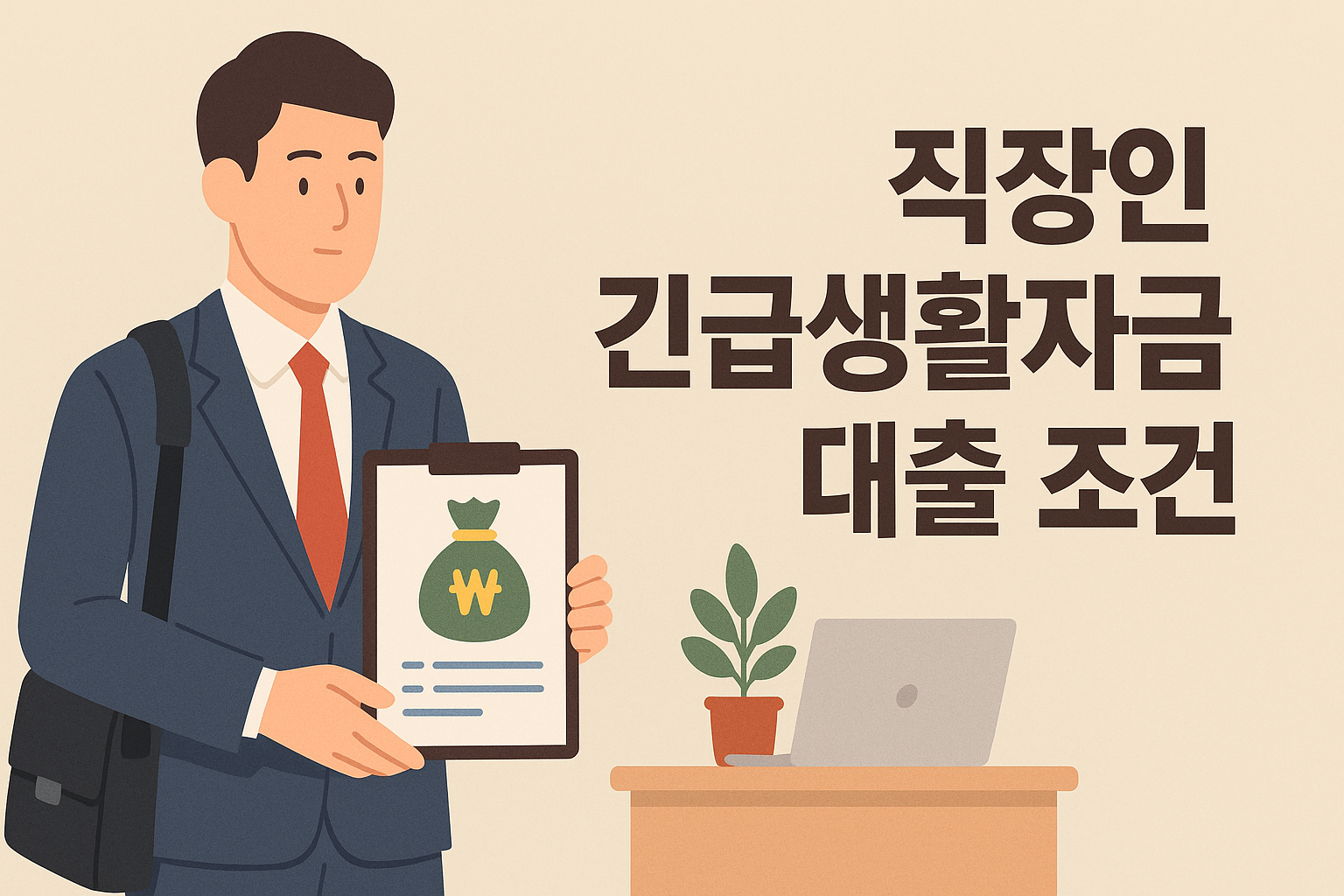 직장인 긴급생활자금 대출 조건 완벽 정리 설명하는 썸네일 이미지
