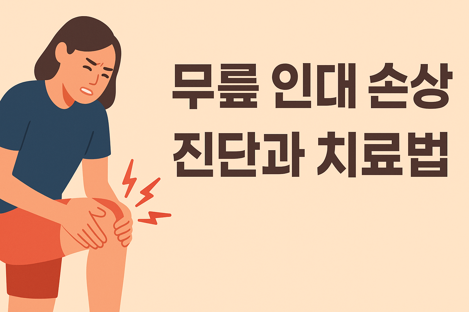 무릎 인대 손상, 진단과 치료법을 한눈에!! 설명하는 썸네일 이미지