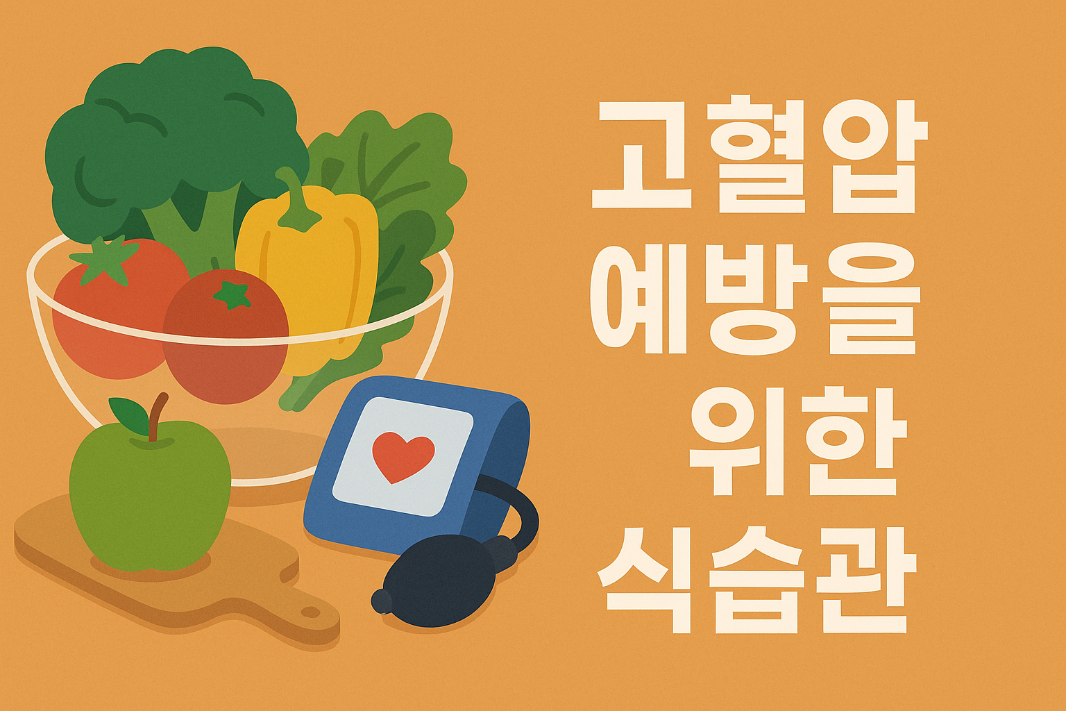 고혈압 예방을 위한 식습관 총정리 설명하는 썸네일 이미지