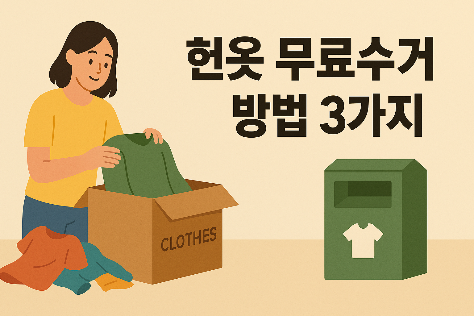 헌옷 무료수거 방법 3가지! 집에서 간편하게 처리하는 법 설명하는 썸네일 이미지