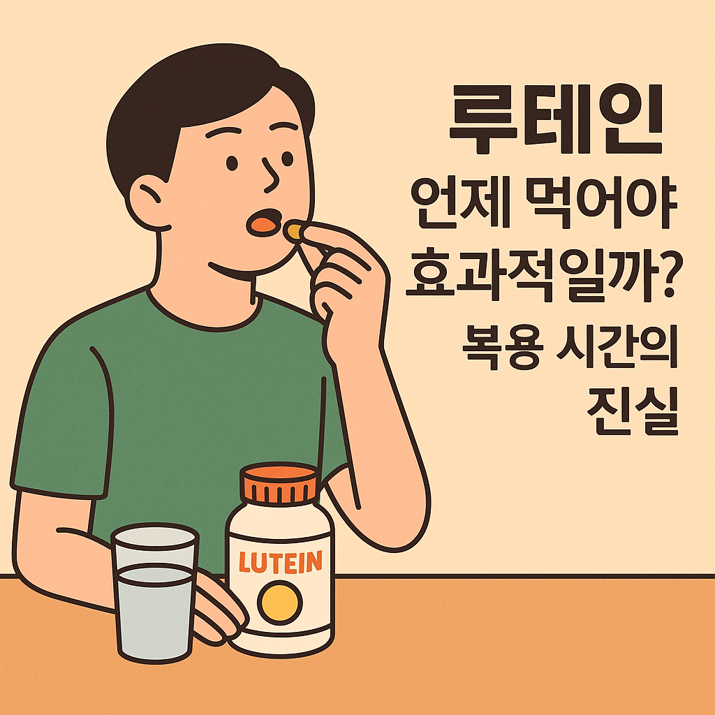 루테인 언제 먹어야 효과적일까? 복용 시간의 진실 설명하는 썸네일 이미지