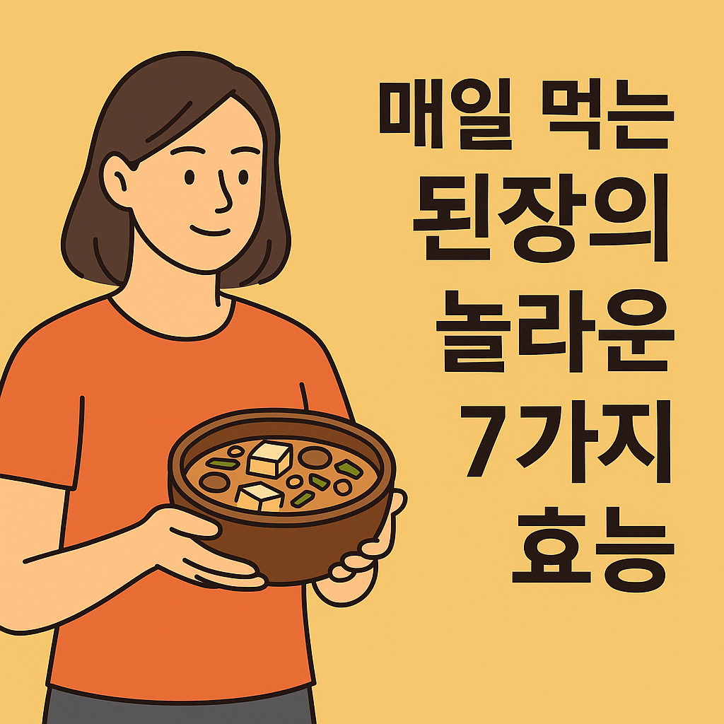 매일 먹는 된장의 놀라운 7가지 효능 설명하는 썸네일 이미지