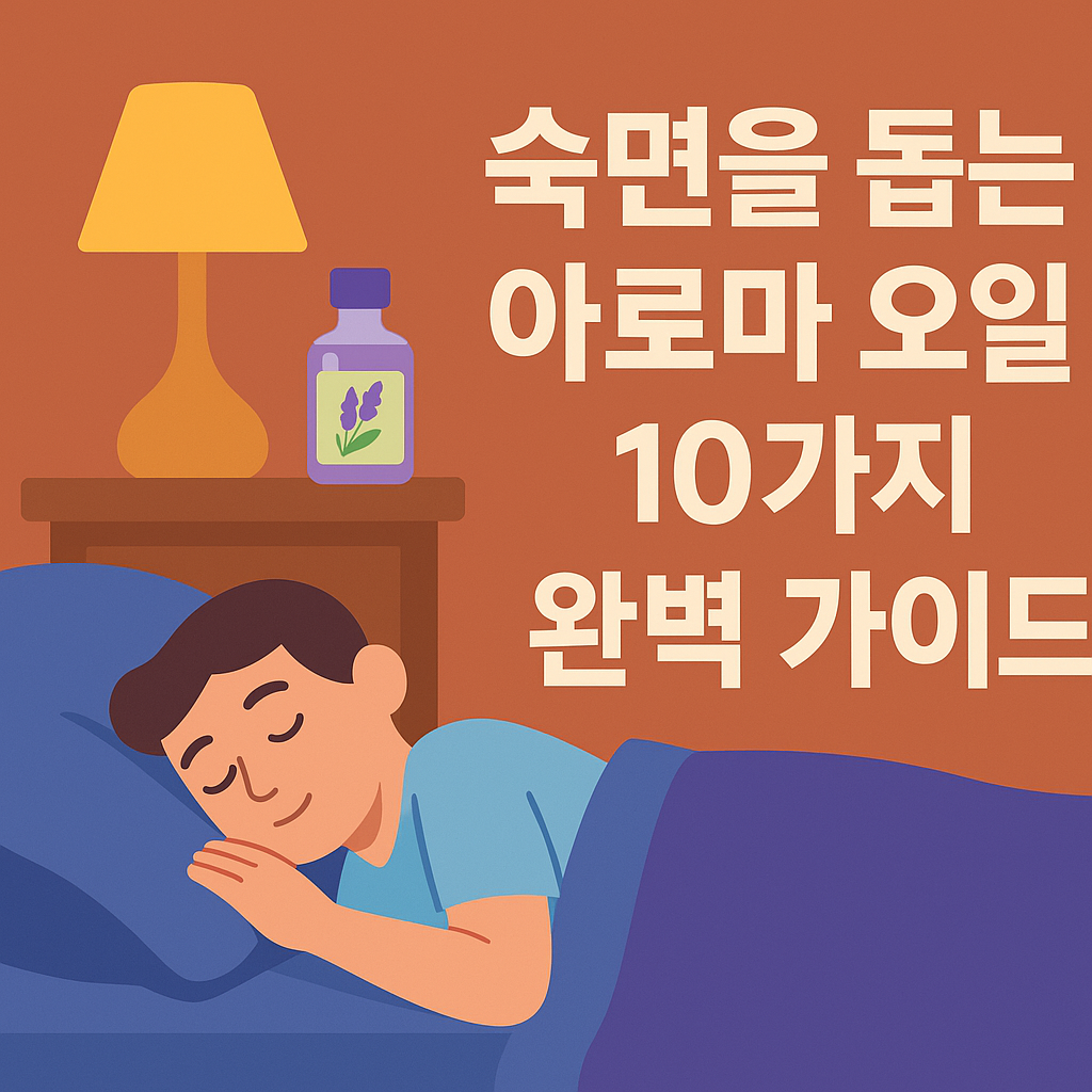 숙면을 돕는 아로마 오일 10가지 완벽 가이드 설명하는 썸네일 이미지