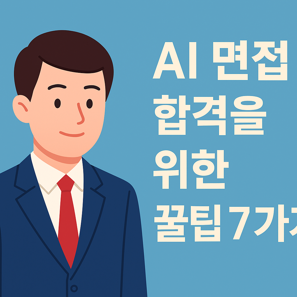AI 면접 합격을 위한 꿀팁 7가지 설명하는 썸네일 이미지
