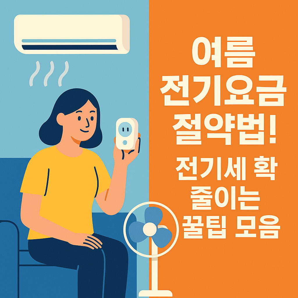 여름 전기요금 절약법! 전기세 확 줄이는 꿀팁 모음 설명하는 썸네일 이미지