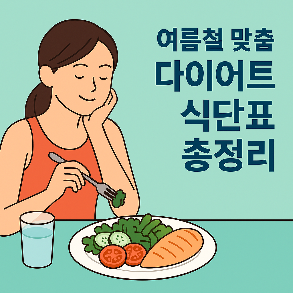 여름철 맞춤 다이어트 식단표 총정리 설명하는 썸네일 이미지