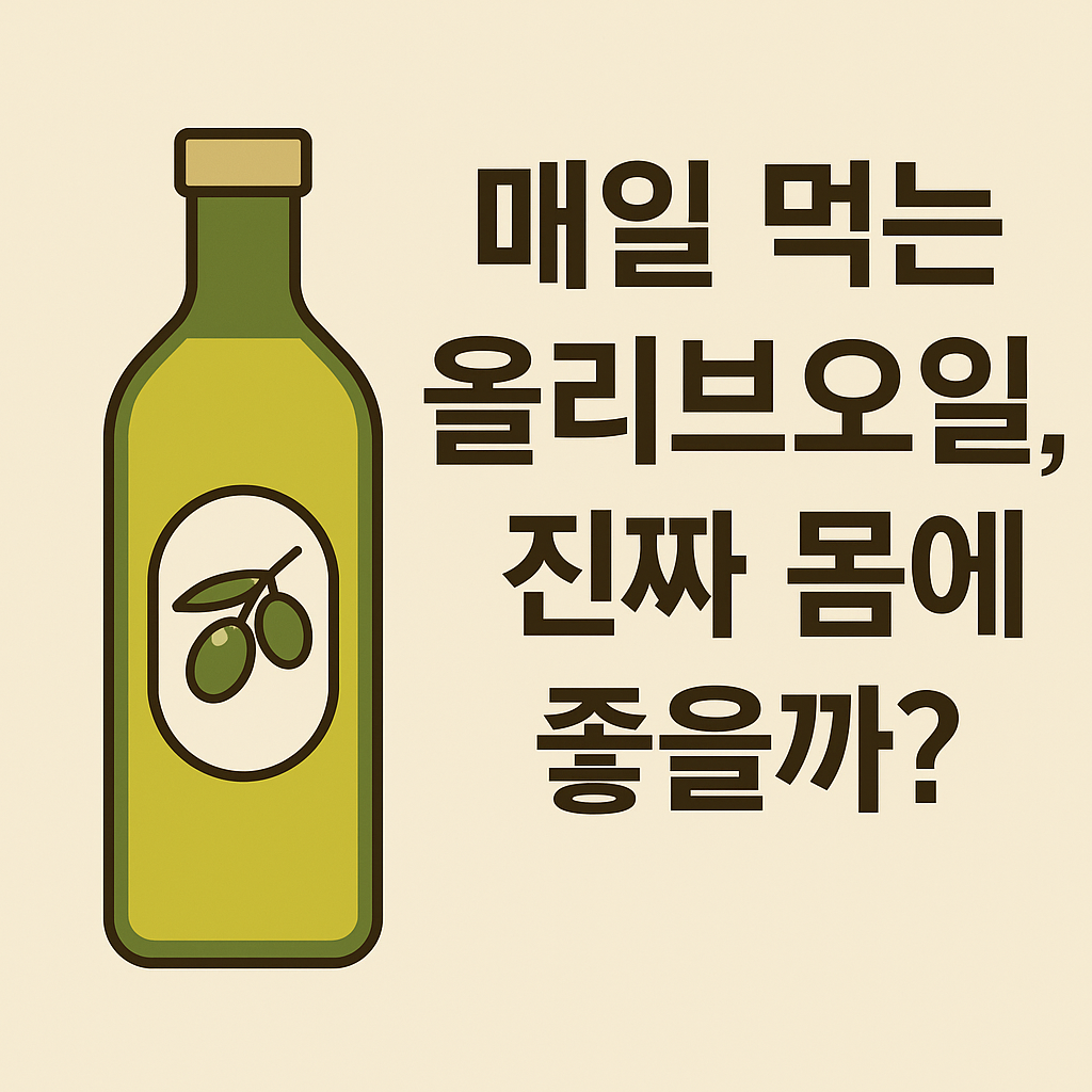 매일 먹는 올리브오일, 진짜 몸에 좋을까? 설명하는 썸네일 이미지