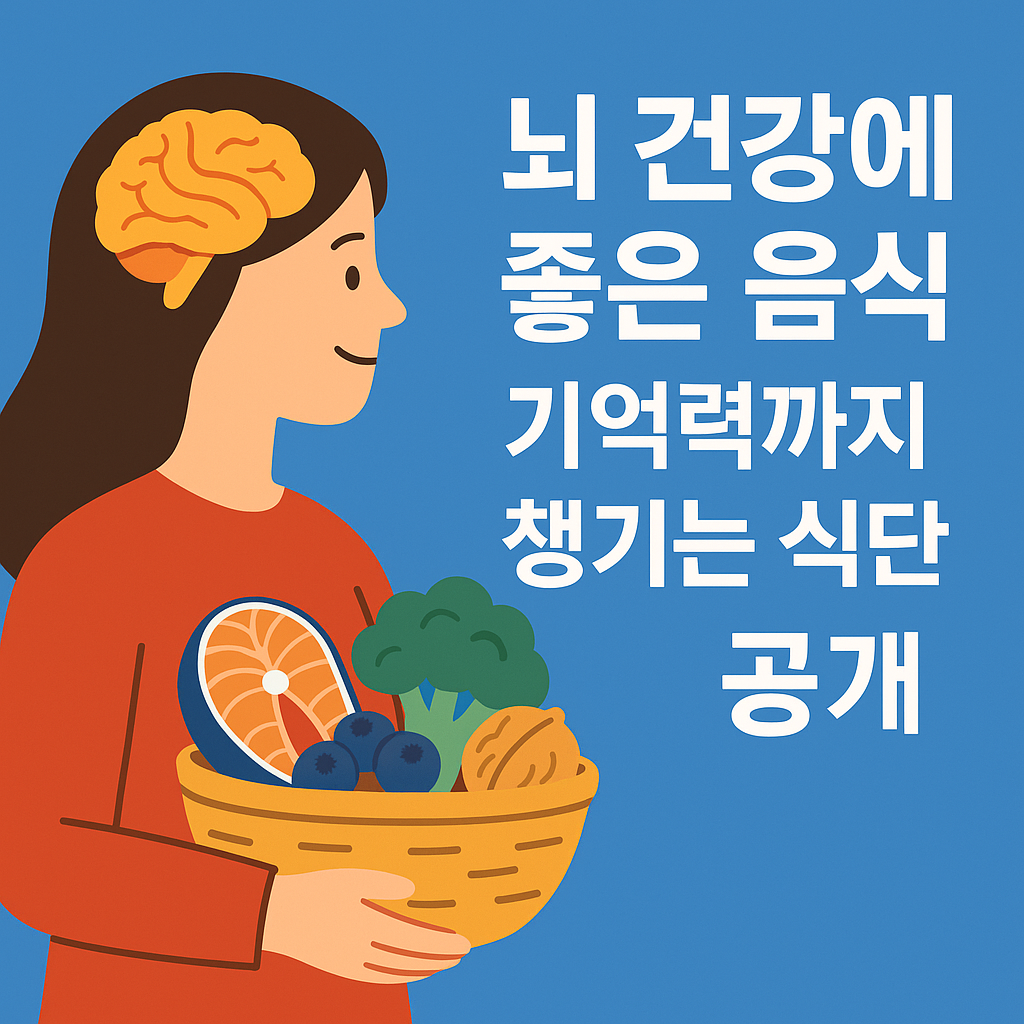 뇌 건강에 좋은 음식, 기억력까지 챙기는 식단 공개! 설명하는 썸네일 이미지
