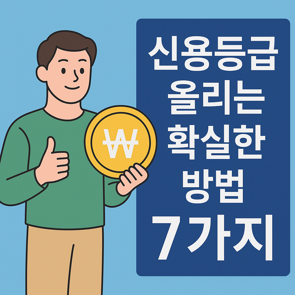 신용등급 올리는 확실한 방법 7가지 설명하는 썸네일 이미지