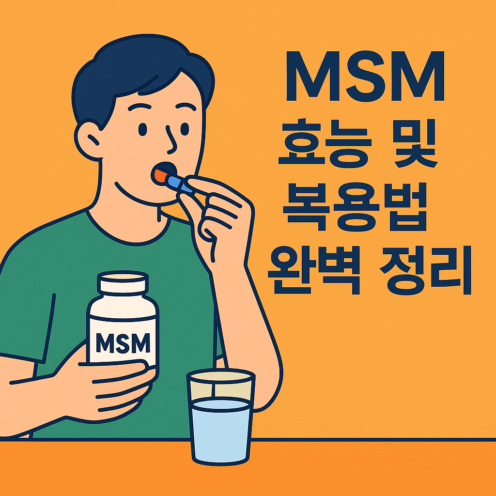 MSM 효능 및 복용법 완벽 정리 설명하는 썸네일 이미지