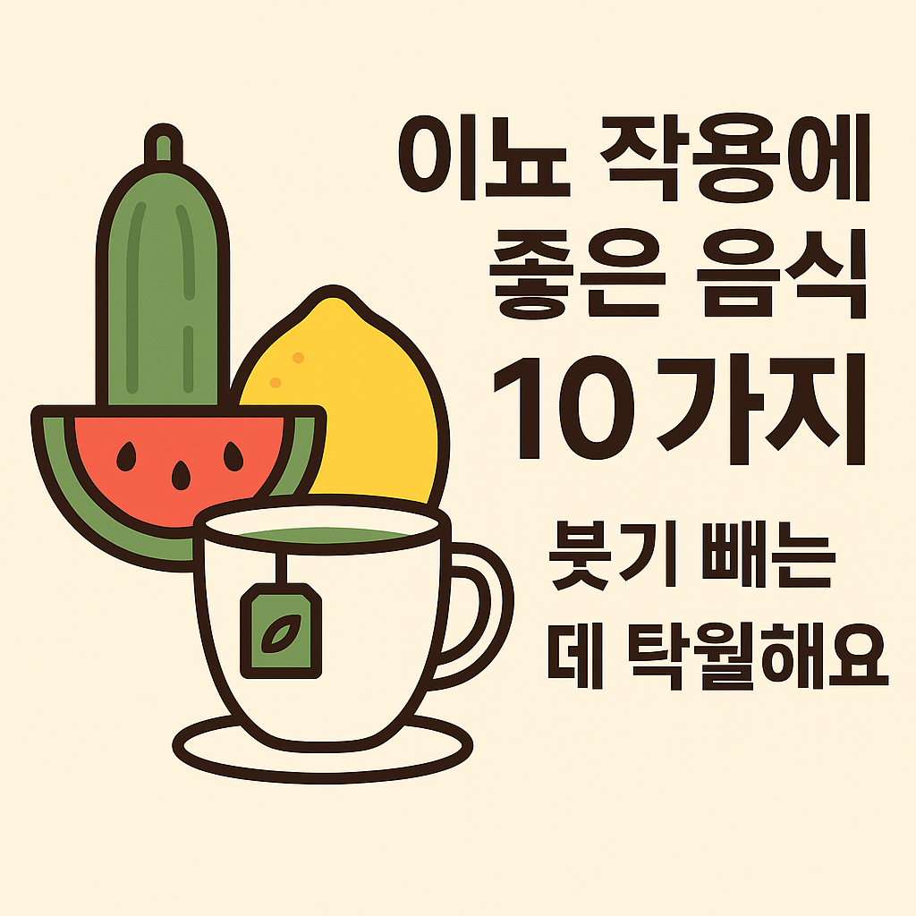 이뇨 작용에 좋은 음식 10가지, 붓기 빼는 데 탁월해요! 설명하는 썸네일 이미지