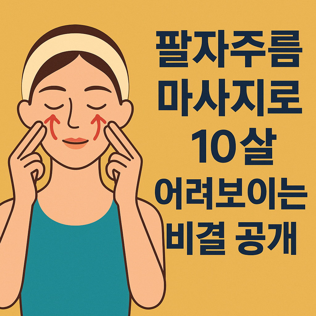 팔자주름 마사지로 10살 어려보이는 비결 공개! 설명하는 썸네일 이미지