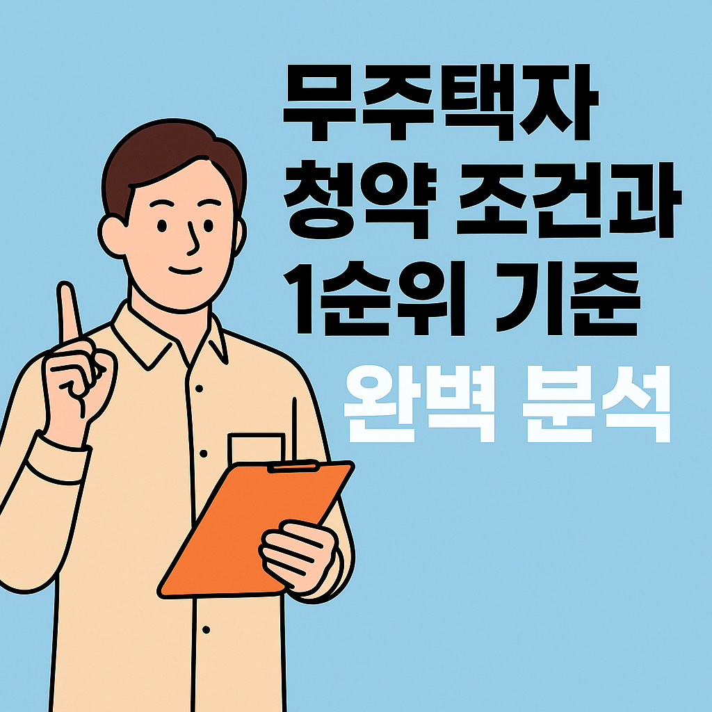 무주택자 청약 조건과 1순위 기준 완벽 분석 설명하는 썸네일 이미지