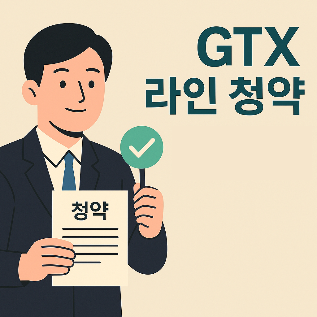 GTX 라인 청약 전략 완벽 가이드: 수혜지역 분양 노리기 설명하는 썸네일 이미지