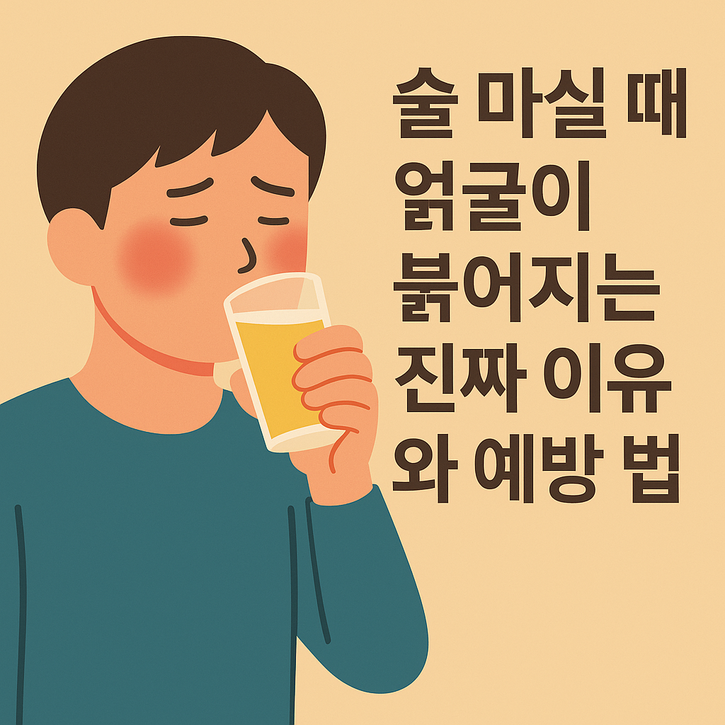 술 마실 때 얼굴이 붉어지는 진짜 이유와 예방 방법 설명하는 썸네일 이미지