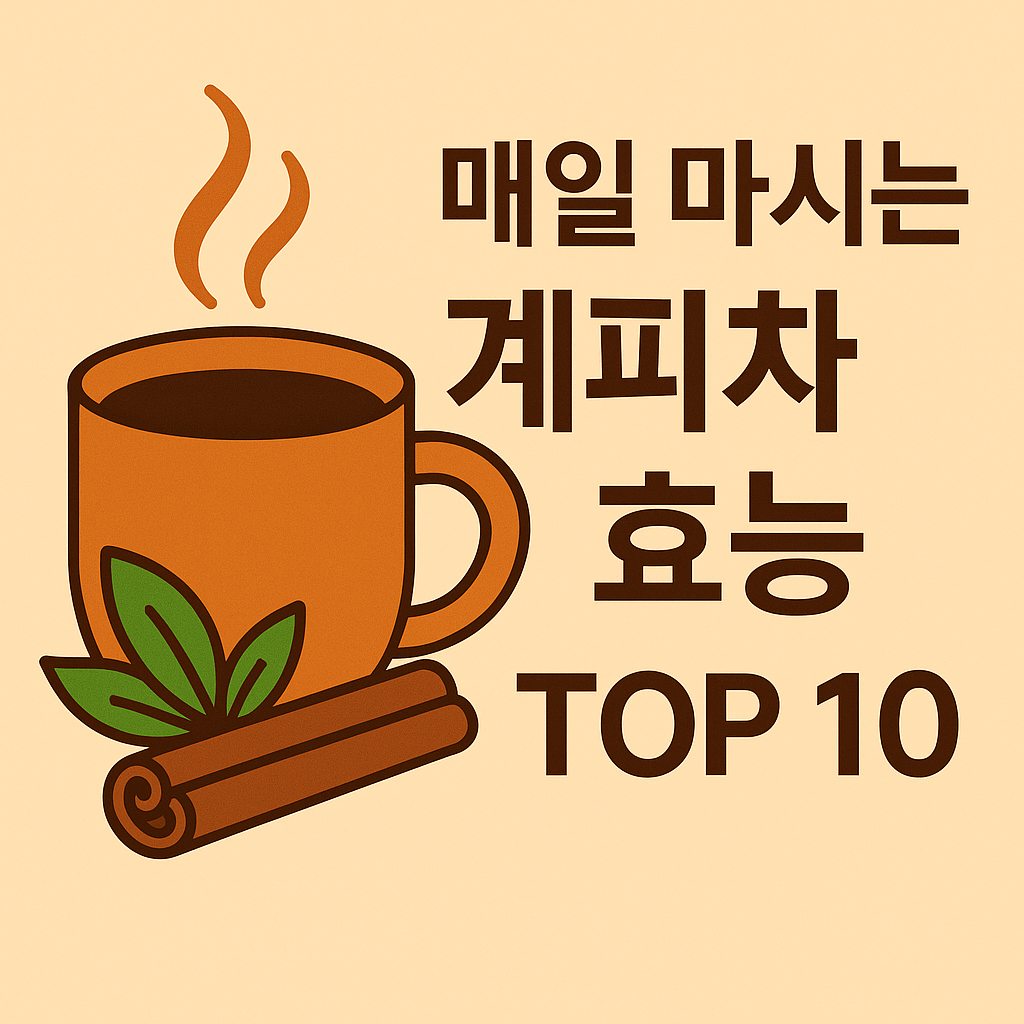 매일 마시는 계피차 효능 TOP 10 설명하는 썸네일 이미지