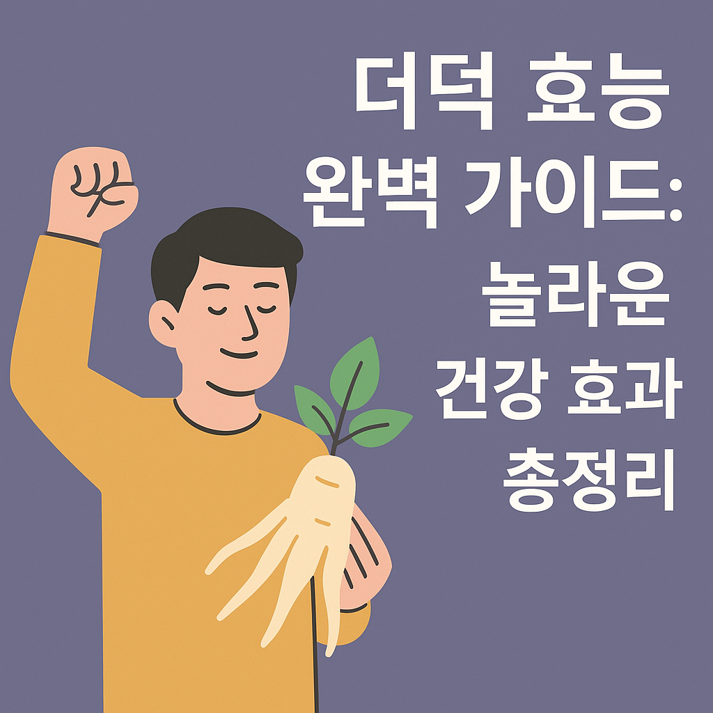 더덕 효능 완벽 가이드: 놀라운 건강 효과 총정리 설명하는 썸네일 이미지