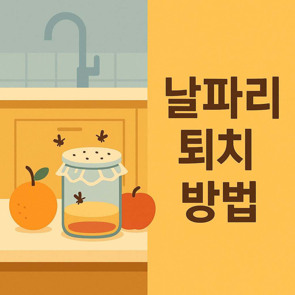 집에서 바로 적용하는 날파리 퇴치 방법 총정리 설명하는 썸네일 이미지