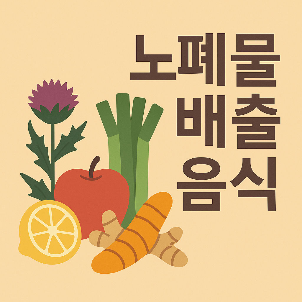 간과 장 건강을 위한 노폐물 배출 음식 추천 설명하는 썸네일 이미지