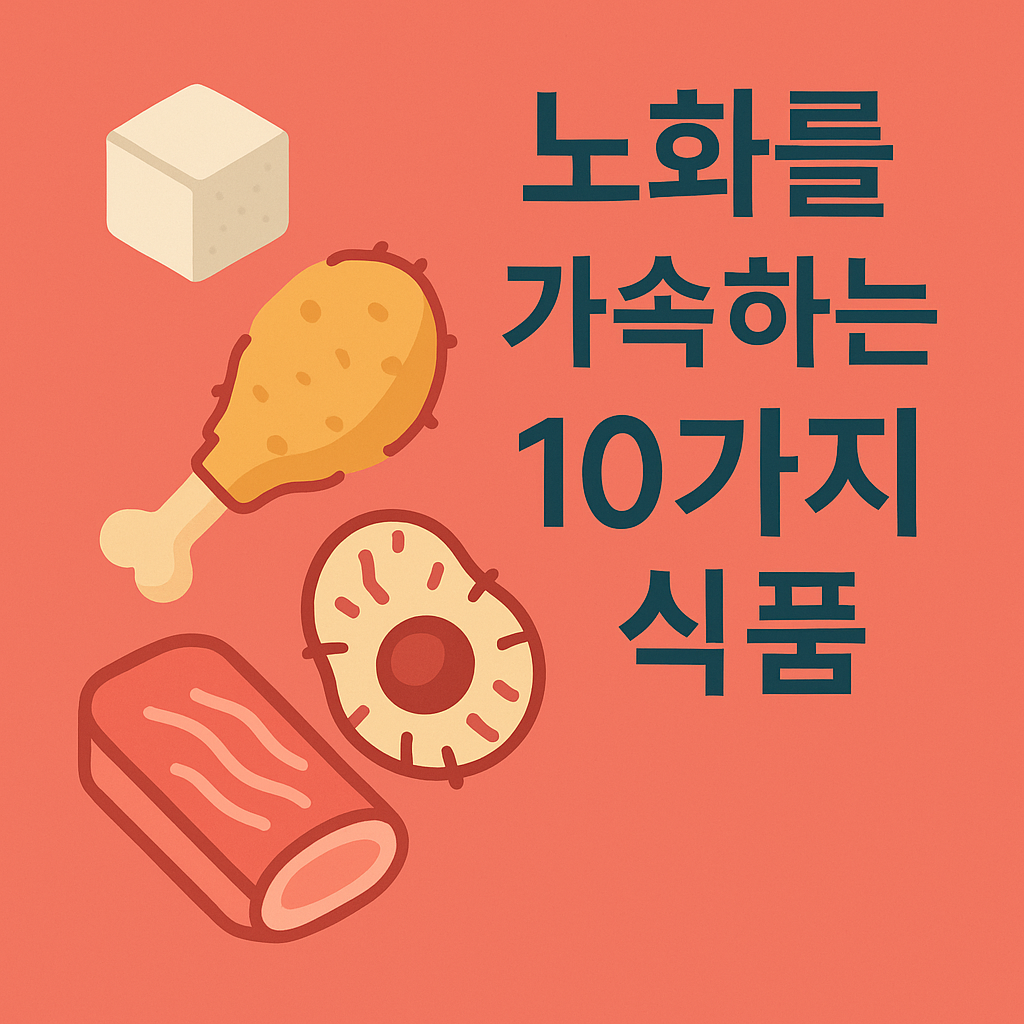 노화를 가속하는 10가지 식품 설명하는 썸네일 이미지
