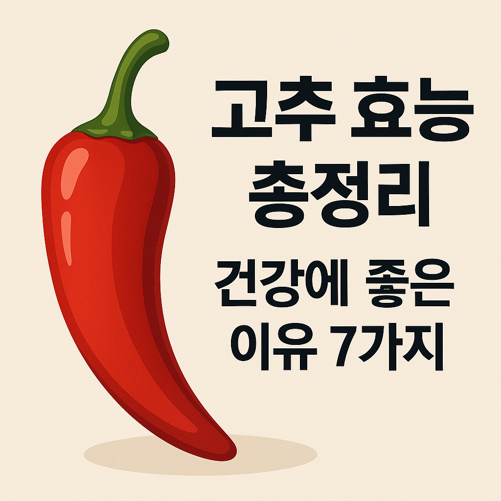 고추 효능 총정리! 건강에 좋은 이유 7가지 설명하는 썸네일 이미지