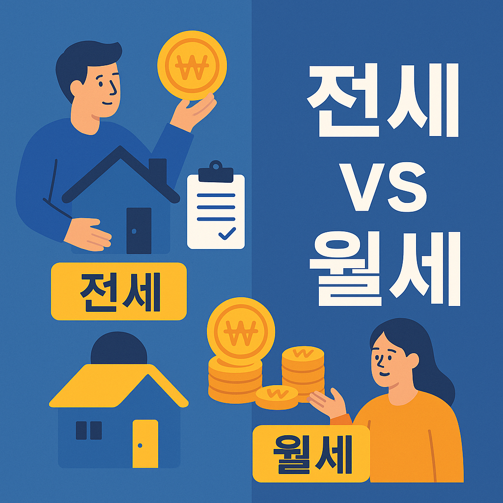 전세 vs 월세, 어떤 선택이 유리할까? 총비용 비교 분석 설명하는 썸네일 이미지