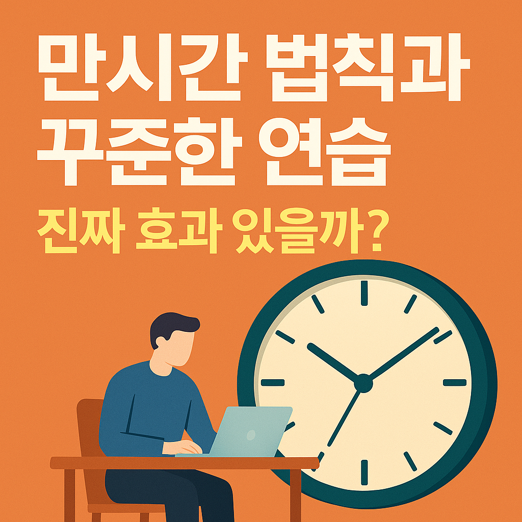 만시간 법칙과 꾸준한 연습, 진짜 효과 있을까? 설명하는 썸네일 이미지
