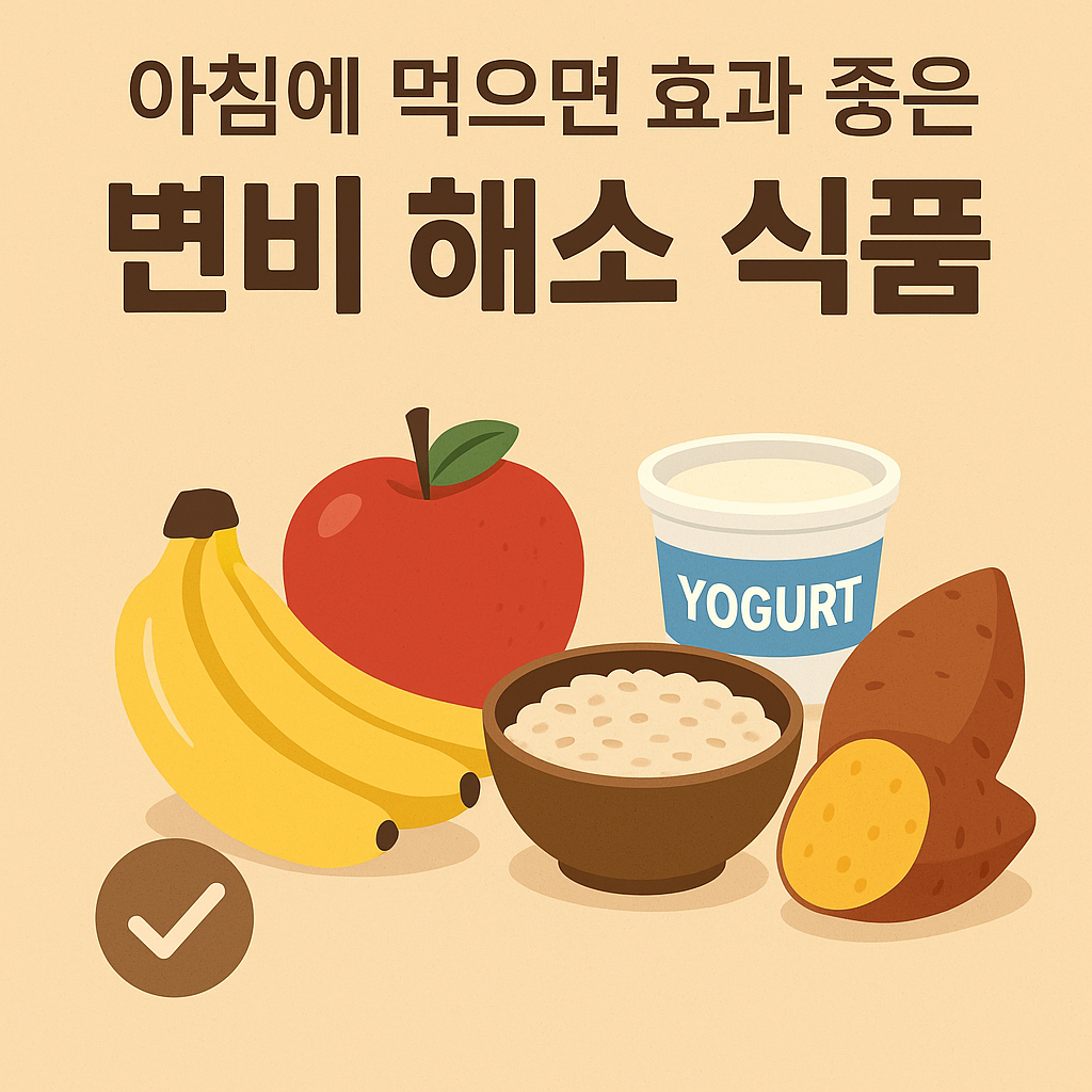 아침에 먹으면 효과 좋은 변비 해소 식품 설명하는 썸네일 이미지