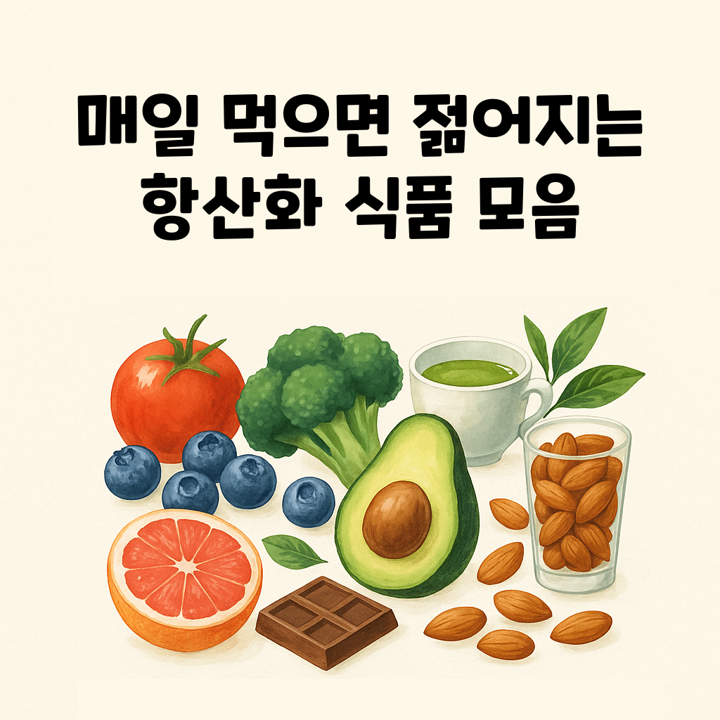 매일 먹으면 젊어지는 항산화 식품 모음 설명하는 썸네일 이미지