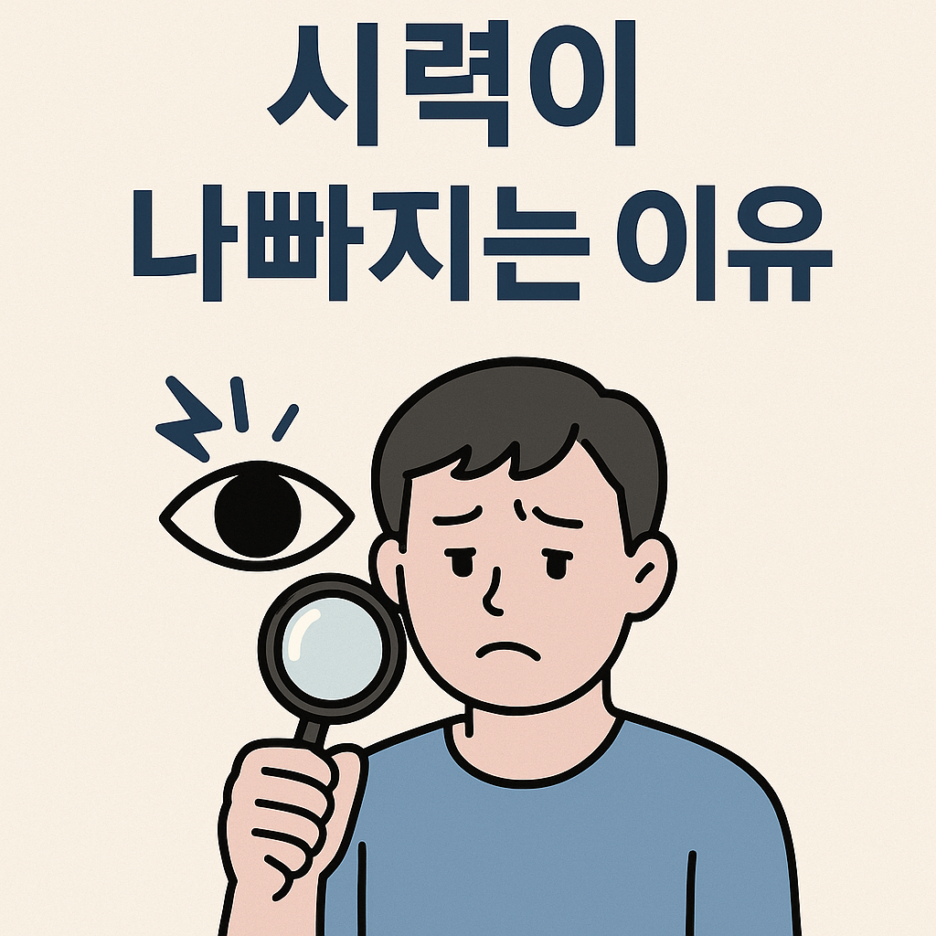 시력이 안 좋아지는 이유 7가지와 예방법 설명하는 썸네일 이미지