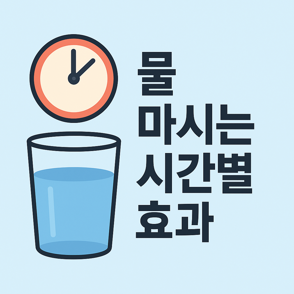 물 마시는 시간별 효과와 올바른 습관 만들기 설명하는 썸네일 이미지