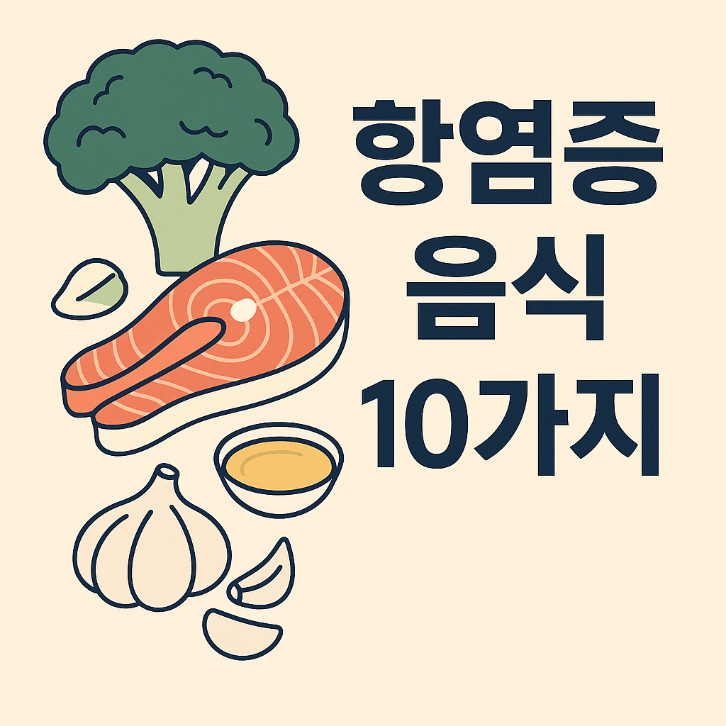 염증 줄이는 데 효과적인 항염증 음식 10가지 설명하는 썸네일 이미지