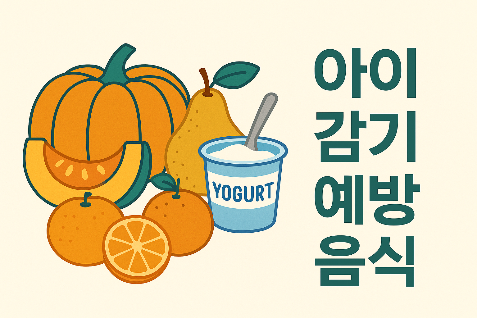 아이들 감기 예방에 좋은 음식 베스트 모음 설명하는 썸네일 이미지