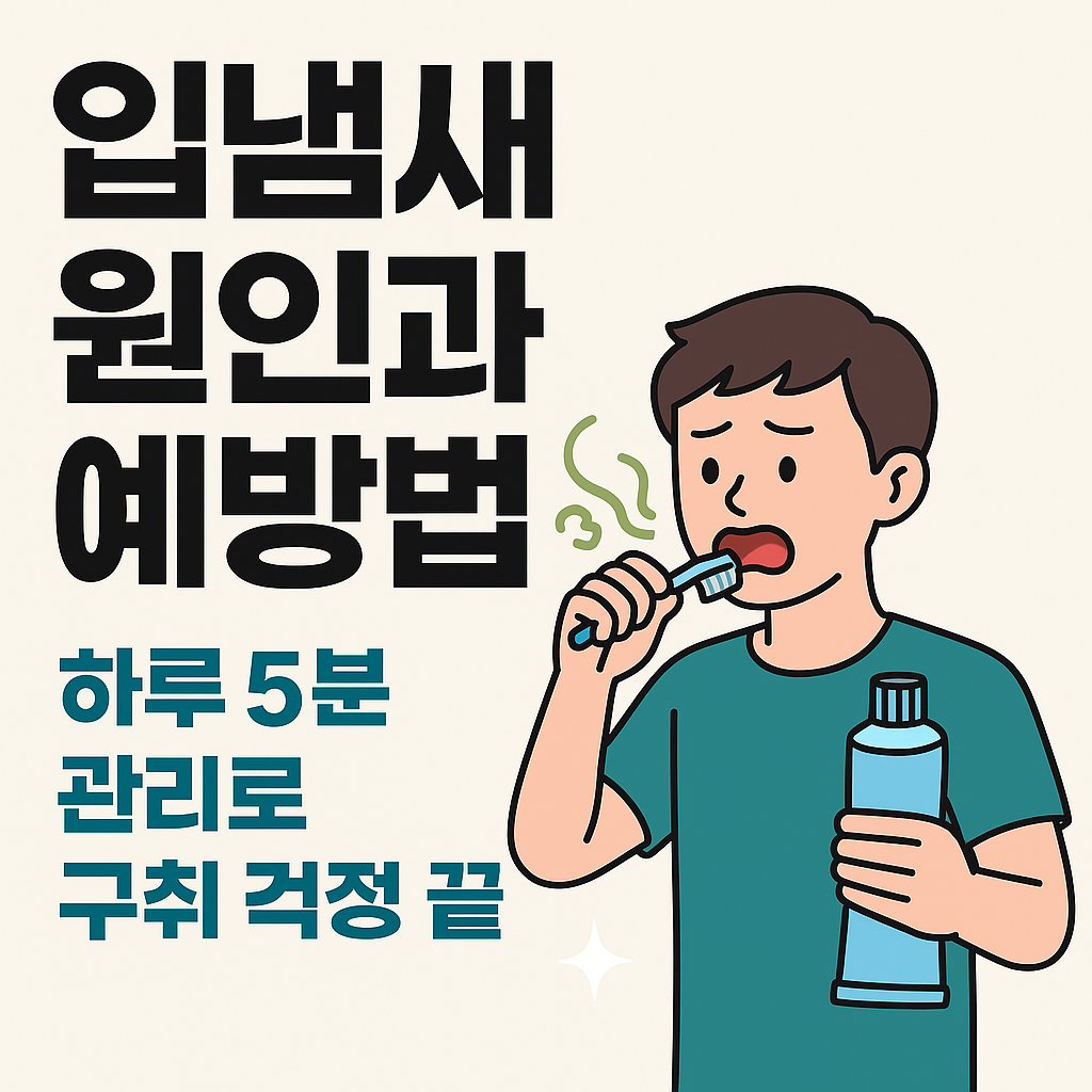 입냄새 원인과 예방법: 하루 5분 관리로 구취 걱정 끝 설명하는 썸네일 이미지