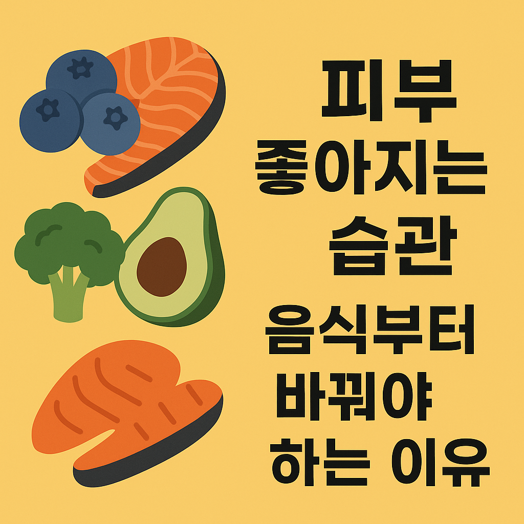 피부 좋아지는 습관, 음식부터 바꿔야 하는 이유 설명하는 썸네일 이미지