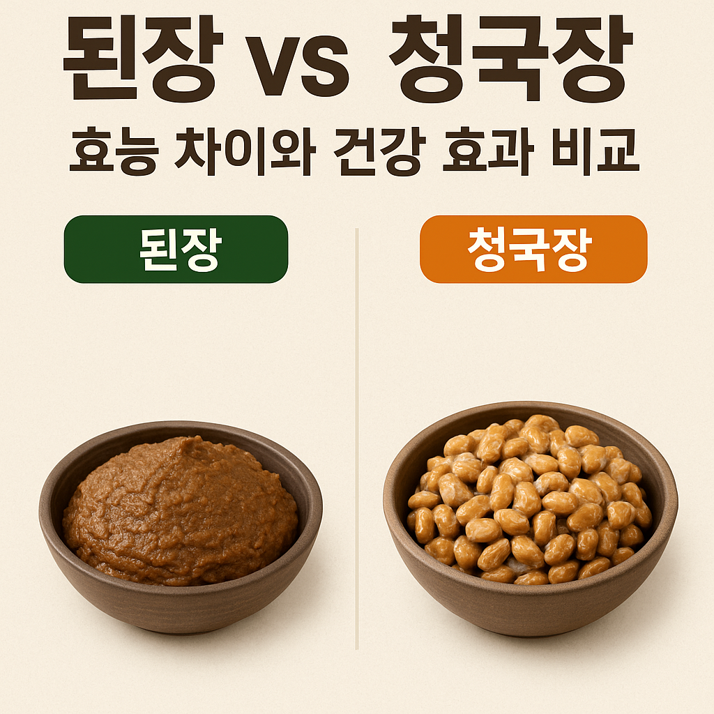 된장 vs 청국장, 효능 차이와 건강 효과 비교 설명하는 썸네일 이미지